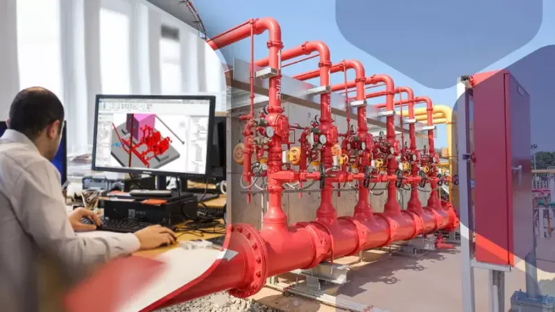 Man designing fire systems
